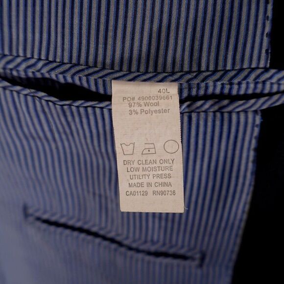 Calvin Klein Wool Navy Blue 38L 2 Silver Button Blazer Or‎ Slim Fit 40L - Picture 8 of 10